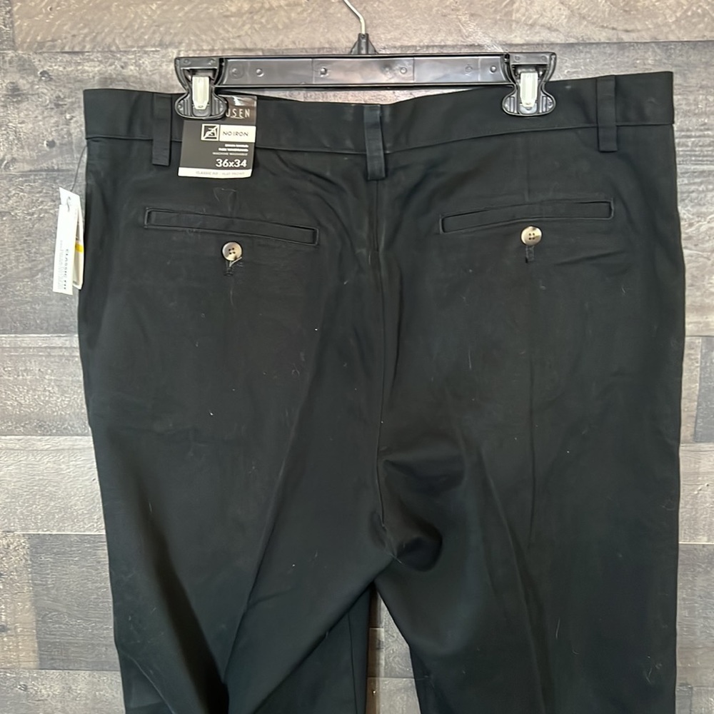 New Black Van Heusen 36/34 Classic Fit Pants - Picture 6 of 9